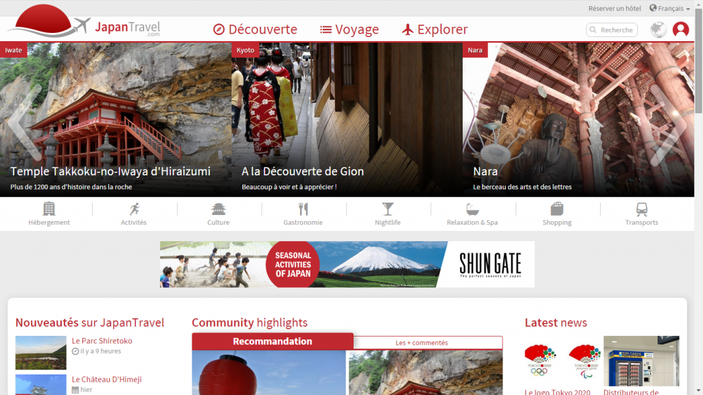 Japan Travel Site Web