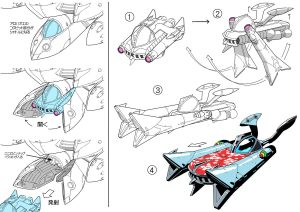 Travaux sur Space Dandy © Twitter de Thomas Romain