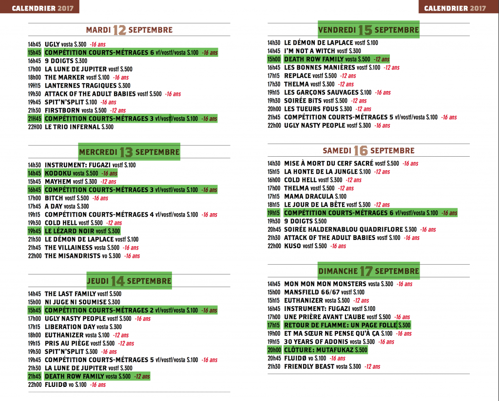 Etrange Festival 2017 Programme Partie 2