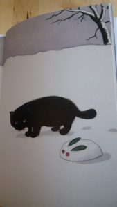 Mes chats écrivent des haikus, illustration : chat et lapin. Editions 2017.