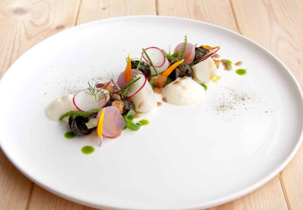 Plat réalisé par le chef du restaurant rémois Racine, Kazuyuki TANAKA