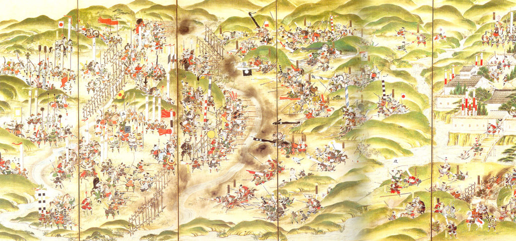 Peinture sur paravent de la bataille de Nagashino