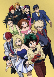 Un des côtés de la jaquette du coffret dvd/bluray du film My Hero Academia Two Heroes