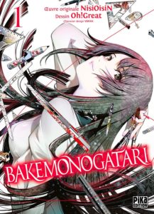 Couverture du tome 1 de Bakemonogatari chez Pika