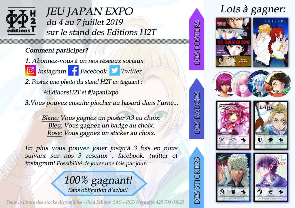 Jeu pour gagner des goodies stand H2T