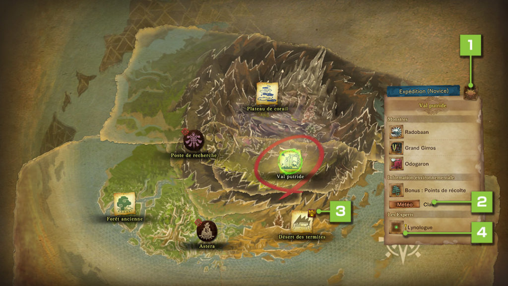 carte du monde monster Hunter World