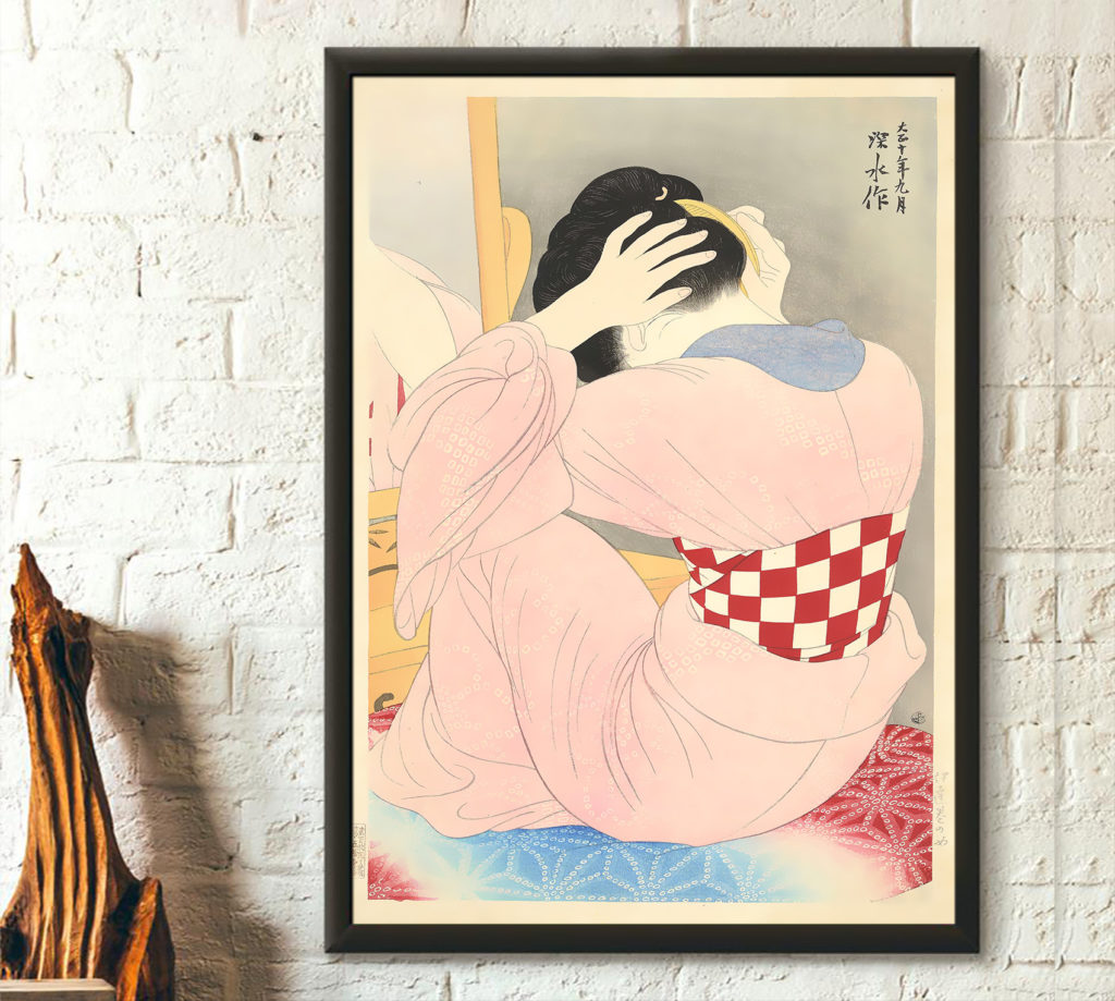 Estampe d'une femme japonaise de Ito Shinsui