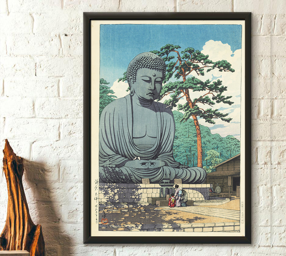 Grand Bouddha à Kamakura de Kawase Hasui