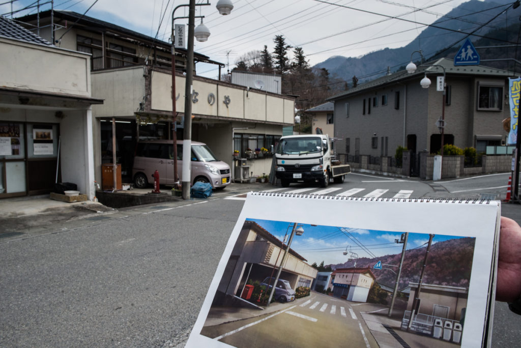Les rues du village, reprises dans la série.