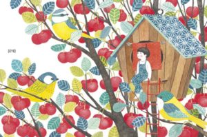 extrait de Sur le nez du chiot une sauterelle ...