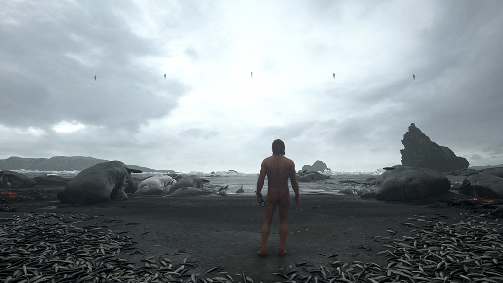 Death Stranding : animaux marins échoués sur la plage