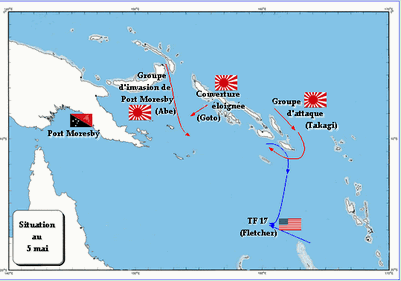 Situation en mer de Corail le 5 mai
