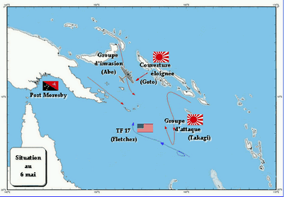 Situation en mer de Corail le 6 mai