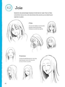 Apprendre à dessiner des visages mangas d'Aya Hosoi, éditions Eyrolles : page intérieure