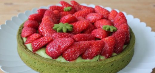 Une Tarte aux fraises matcha