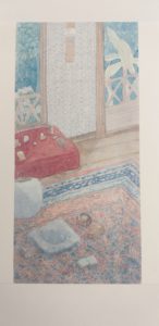 Bureau peint par Sôseki, extrait de Haïkus de Sôseki aux éditions Picquier