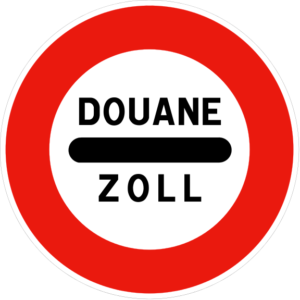 Panneau de signalisation d'un poste de douane en France