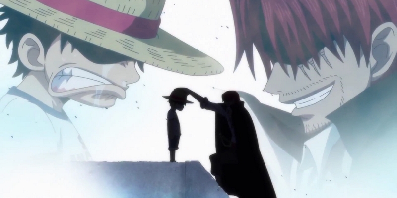 Luffy et Shanks dans One Piece