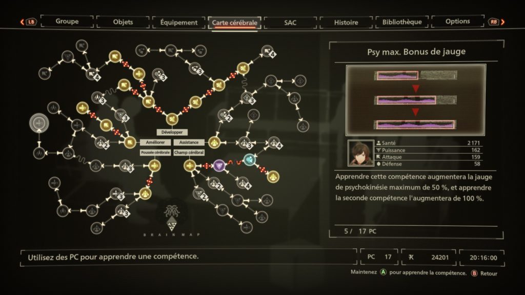 Scarlet Nexus - Arbre de competences