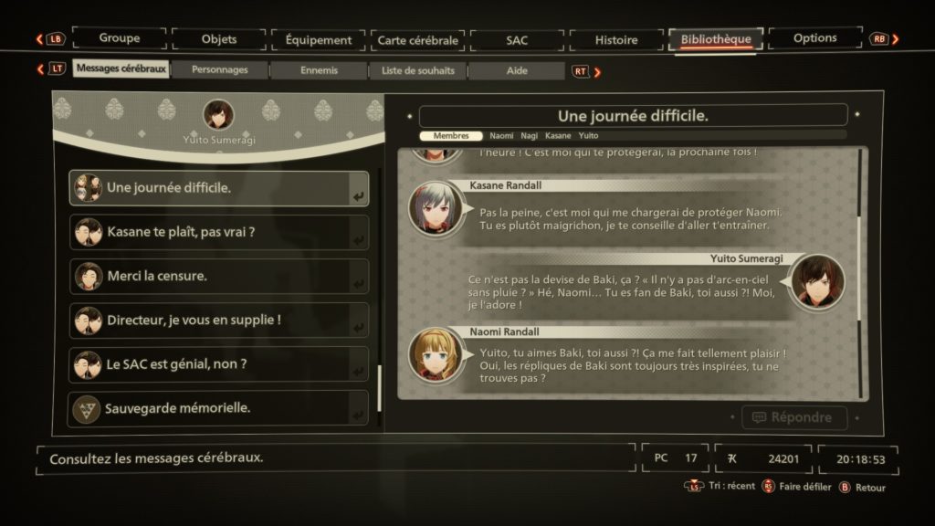 Scarlet Nexus - Messages cerebraux