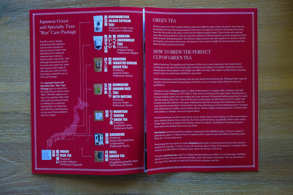 Livret descriptif des thés