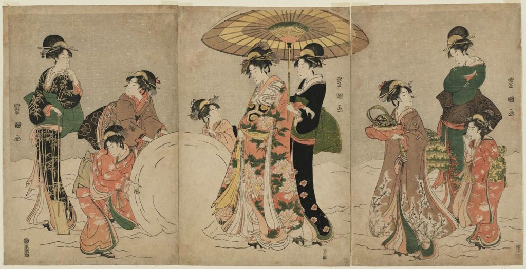 Utagawa Toyokuni I estampe bonhomme de neige