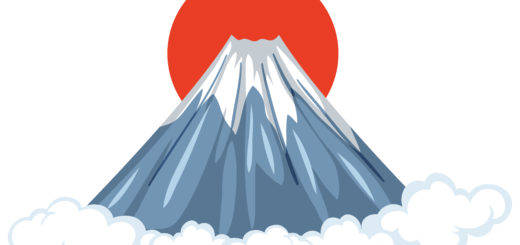 Mount Fuji with Red Sun
