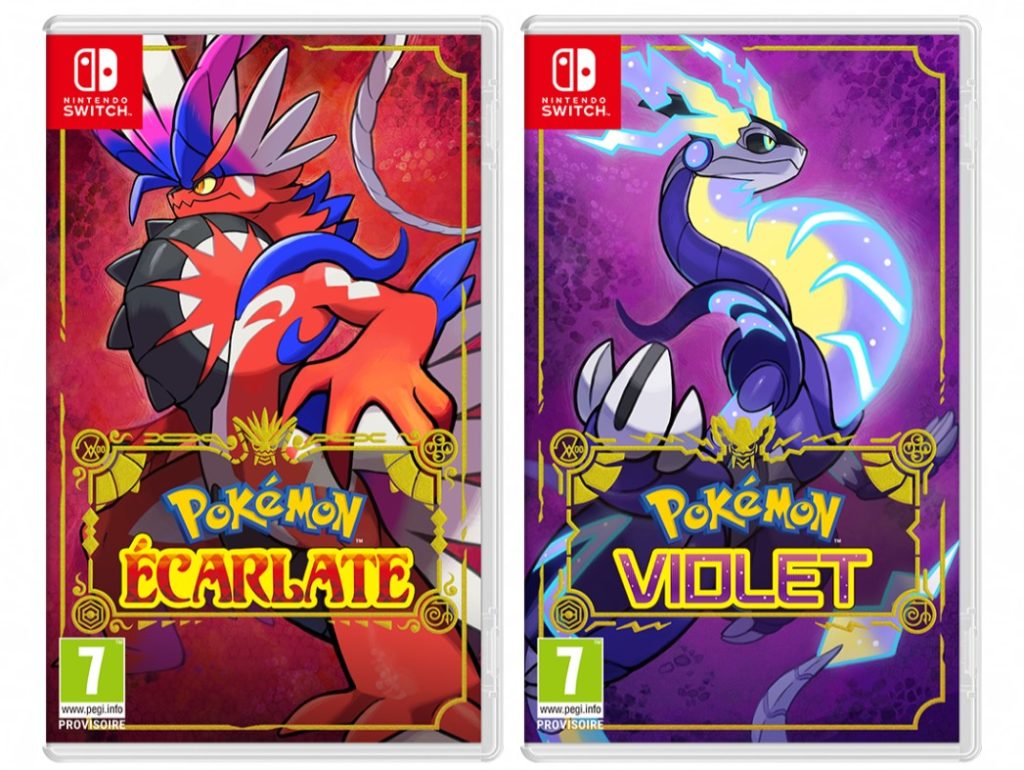 Présentation des cartouches de Pokémon écarlate et pokémon violet