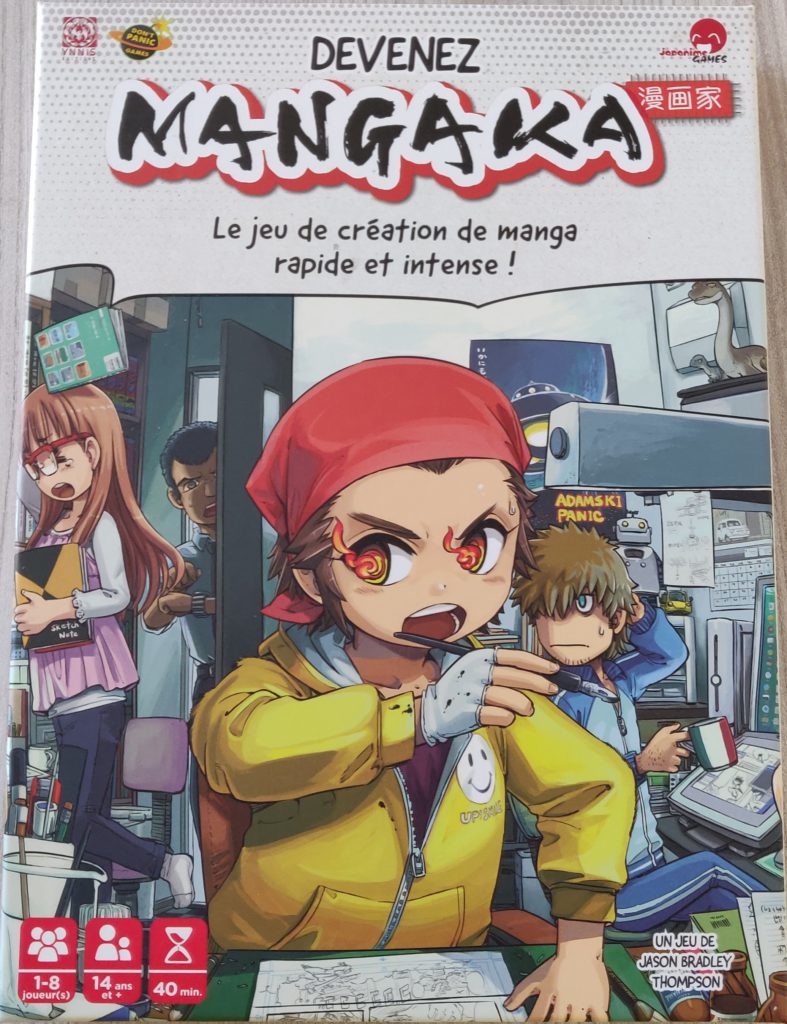 Illustration de la boite de jeu de Devenez Mangaka chez Don't Panic Games