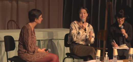 De gauche à droite, Aline Henninger, YurI Yamada et sa traductrice