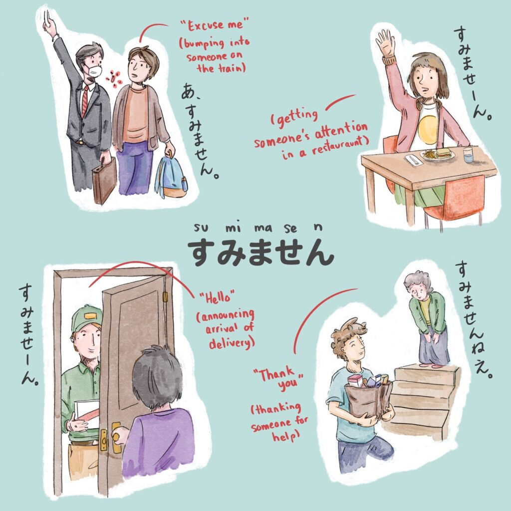 Différentes utilisations de sumimasen