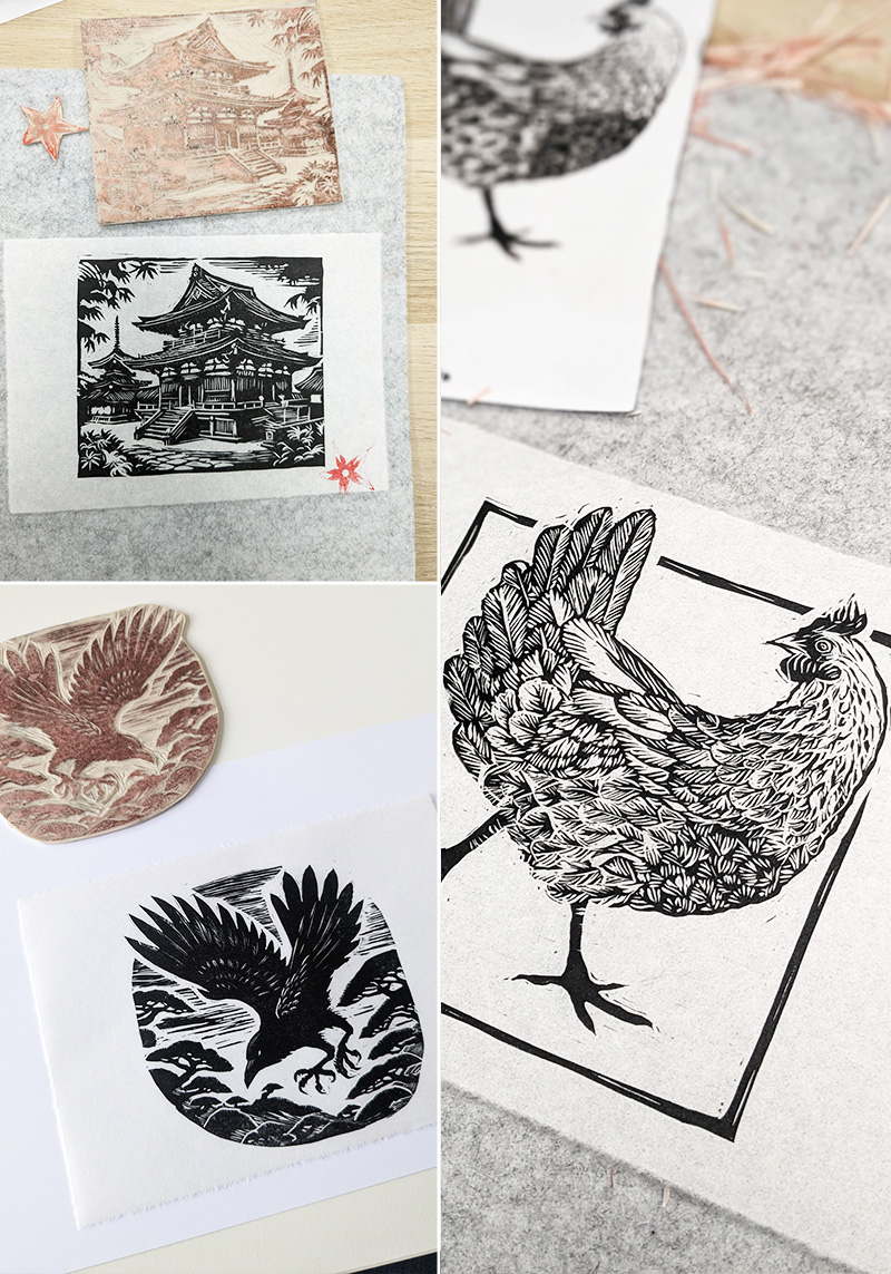 À la découverte des linogravures de Japanese Linocut