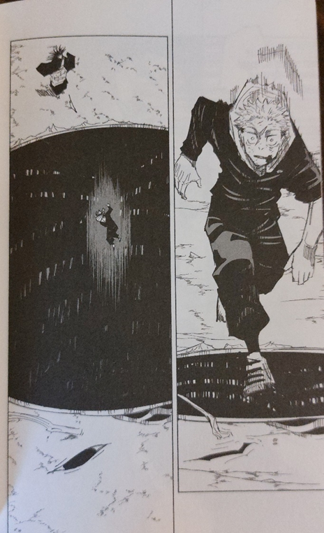 Pendant l'arc Shibuya, à Tôkyô, Yuji et les autres exorcistes essayent de battre le maître des fléaux Geto. Lors de cette rude bataille, Yuji entrevoit une ouverture pour le frapper, mais ce dernier invoque le Namazu qui aborde le jeune exorciste, provoquant le réveil d'un yokai destructeur au Japon - Jujutsu Kaisen chez Ki-oon.