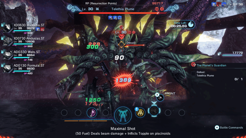 Combat contre un monstre tyran dans Xenoblade Cross