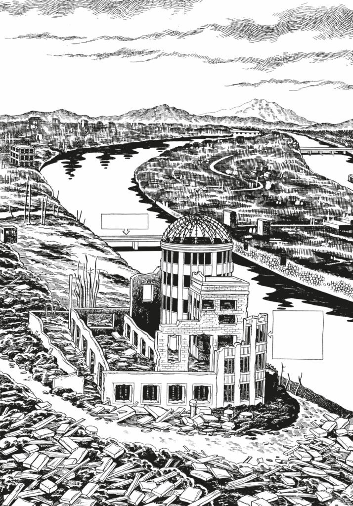 Hiroshima détruite - case de Gen aux pieds nus