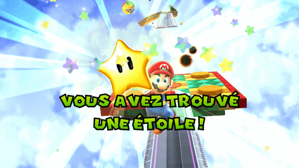 Ecran de fin de niveau, indiquant "vous avez trouvé une étoile"