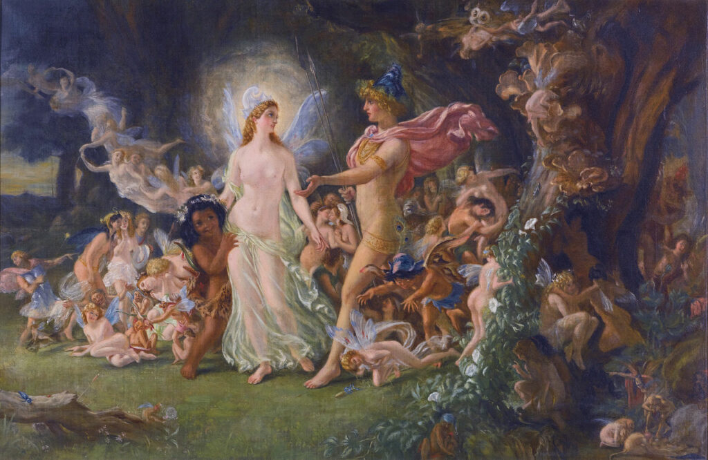 Etude de Joseph Noêl Paton titrée La Querelle d'Obéron et de Titania, vers 1849.