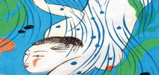 Couverture du livre : dessin d'une pêcheuse ama