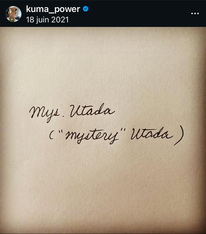 post instagram d'Hikaru Utada où elle parle de sa perception de l'usage des pronoms genrés