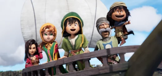 Les 5 personnages de Dragon Quest VII sur le bateau.