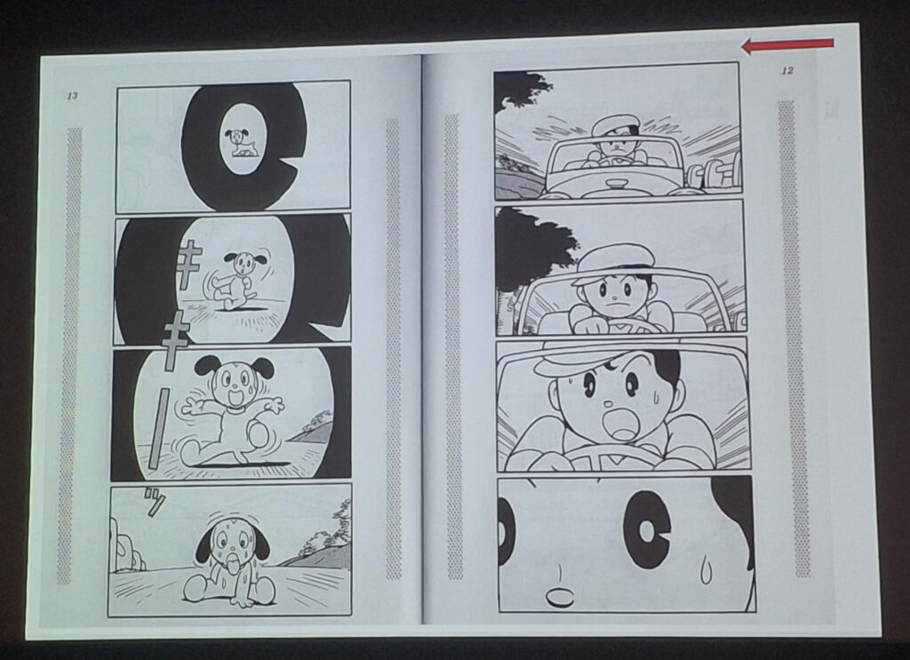 Deux planches tirées de La Nouvelle Île au trésor de Osamu Tezuka