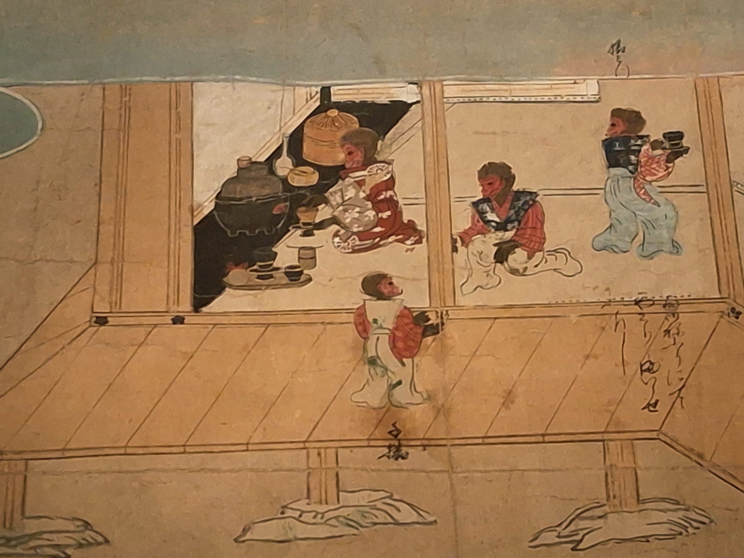 Rouleau illustré du conte des singes de Tosa Mitsuzumi ©David Maingot pour Journal du Japon