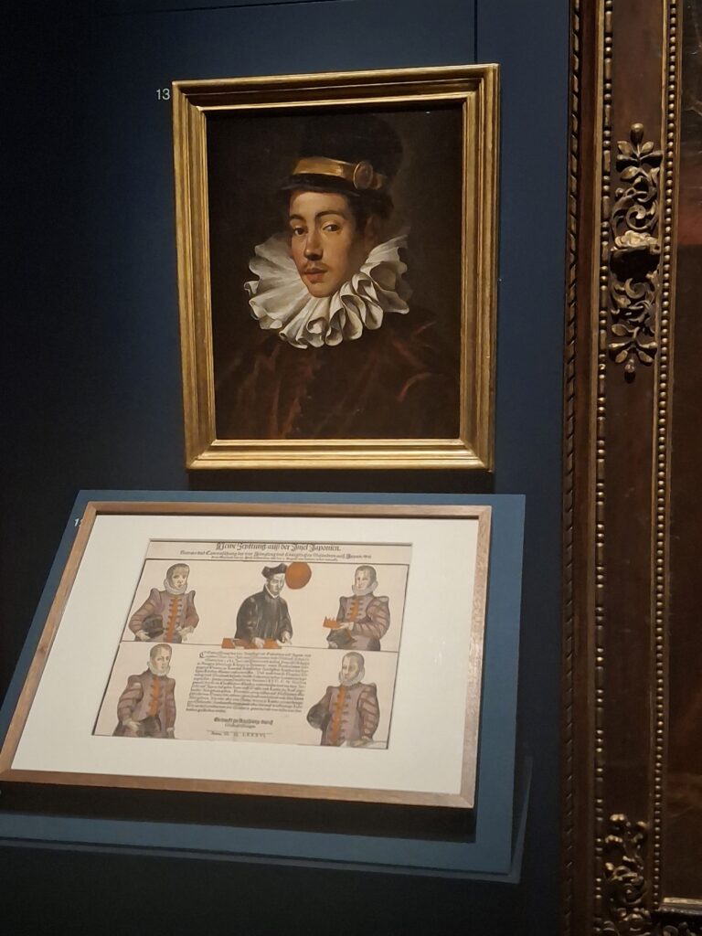 Portrait de Itô Mancio par Domenico Tintoretto et ambassade de Tenshô annoncée dans la presse allemande en 1586 ©David Maingot pour Journal du Japon