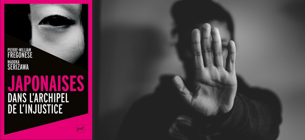 Couverture du livre et photo de femme la main en avant pour dire "non !".