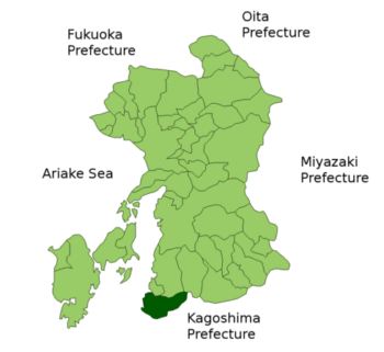 Carte pour situer Minamata, dans le département de Kumamoto