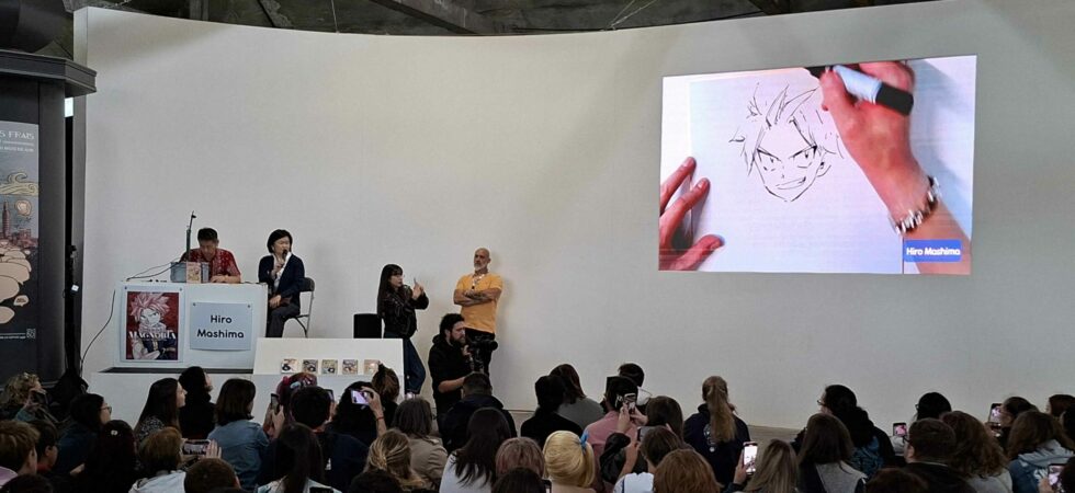 Hiro Mashima, dessin live aux Rendez-vous de la bd d'Amiens, Natsu de Fairy Tail, photo par Clara Lesage © Journal du Japon